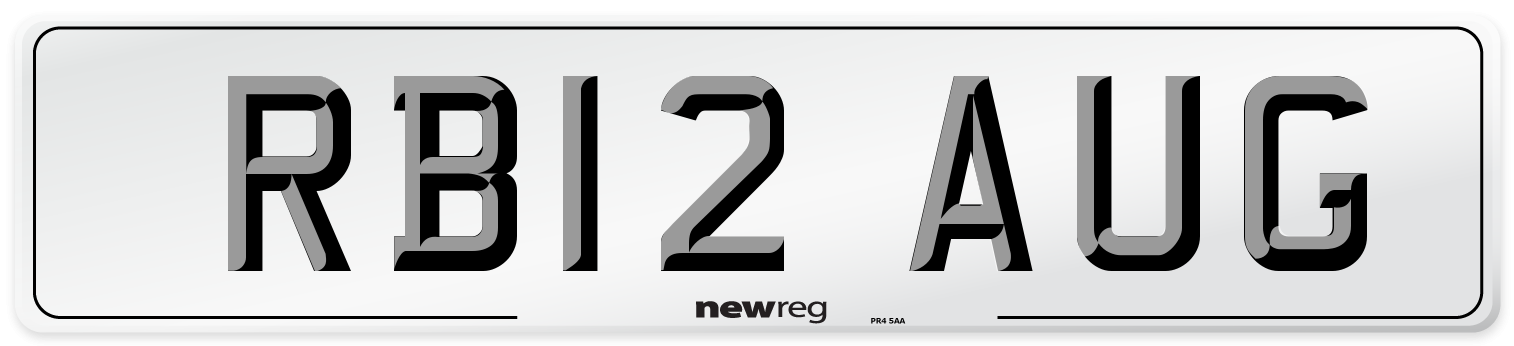 RB12 AUG Number Plate from New Reg